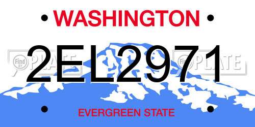 2EL2971 Washington License Plate