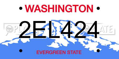 2EL424 Washington License Plate