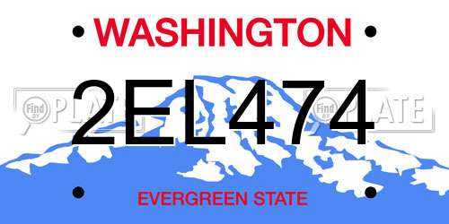 2EL474 Washington License Plate