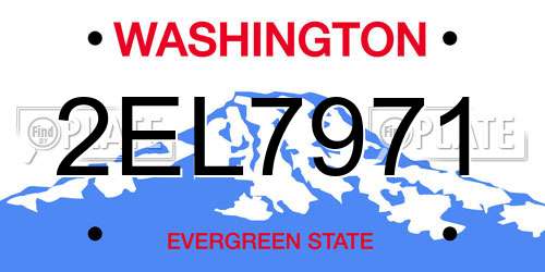 2EL7971 Washington License Plate