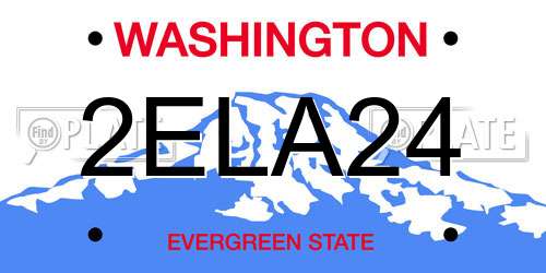 2ELA24 Washington License Plate