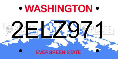 2ELZ971 Washington License Plate