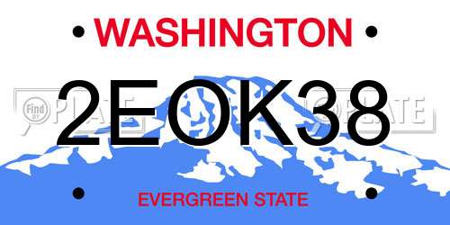 2EOK38 Washington License Plate