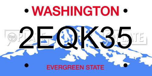 2EQK35 Washington License Plate