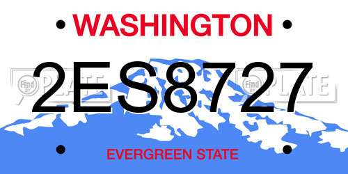 2ES8727 Washington License Plate