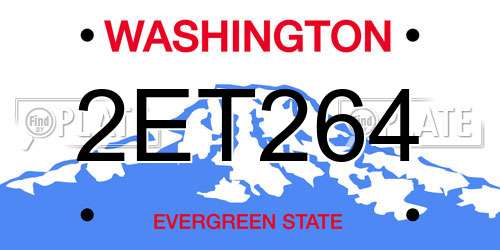 2ET264 Washington License Plate