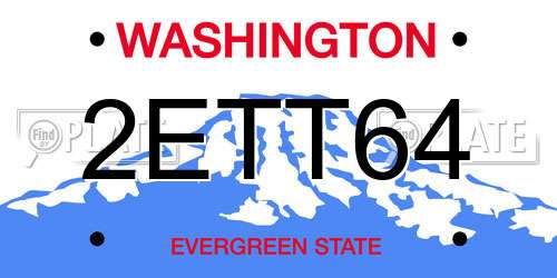 2ETT64 Washington License Plate