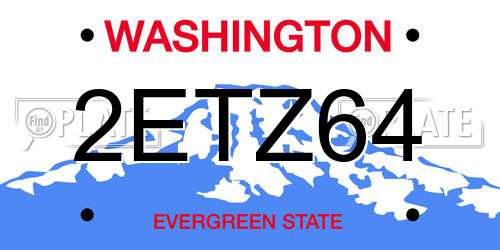 2ETZ64 Washington License Plate