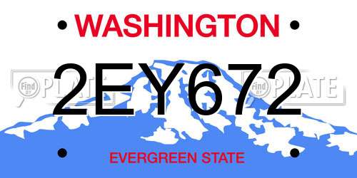 2EY672 Washington License Plate