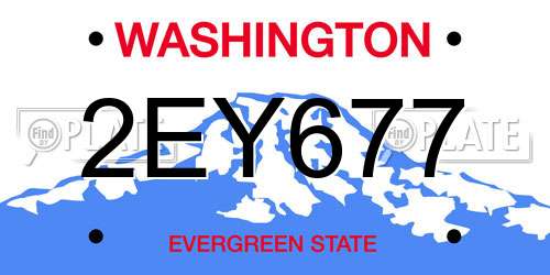 2EY677 Washington License Plate