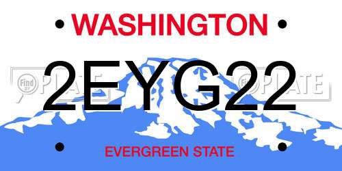 2EYG22 Washington License Plate