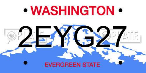 2EYG27 Washington License Plate