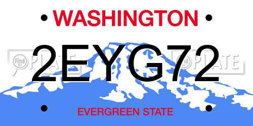 2EYG72 Washington License Plate