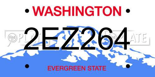2EZ264 Washington License Plate