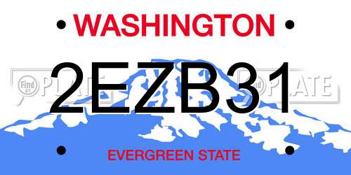 2EZB31 Washington License Plate