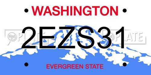 2EZS31 Washington License Plate
