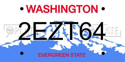 2EZT64 Washington License Plate