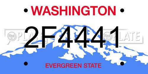 2F4441 Washington License Plate