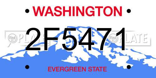 2F5471 Washington License Plate