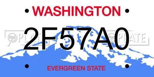 2F57A0 Washington License Plate