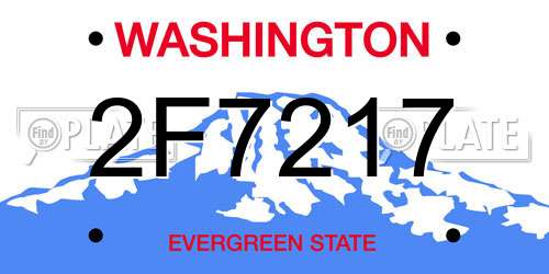 2F7217 Washington License Plate