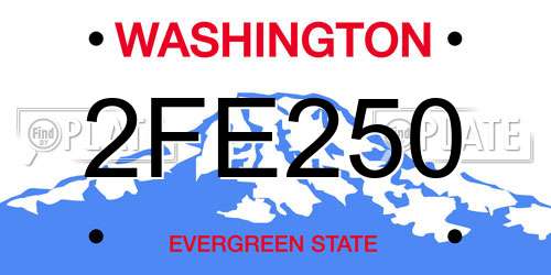 2FE250 Washington License Plate