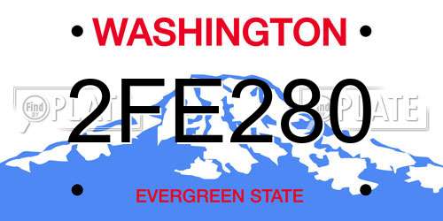 2FE280 Washington License Plate