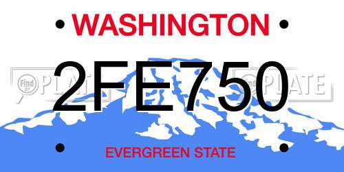 2FE750 Washington License Plate