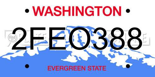 2FEO388 Washington License Plate