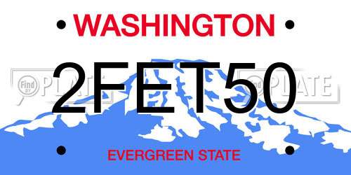 2FET50 Washington License Plate