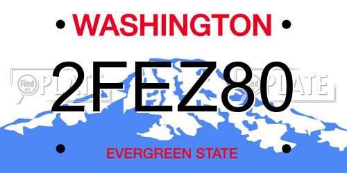 2FEZ80 Washington License Plate