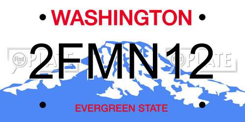2FMN12 Washington License Plate