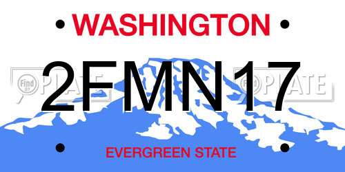 2FMN17 Washington License Plate