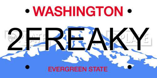2FREAKY Washington License Plate