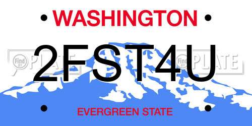 2FST4U Washington License Plate