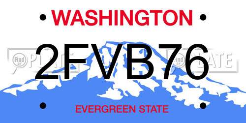 2FVB76 Washington License Plate