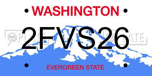 2FVS26 Washington License Plate