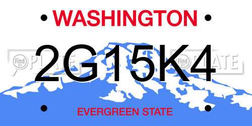 2G15K4 Washington License Plate