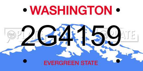2G4159 Washington License Plate