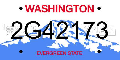 2G42173 Washington License Plate