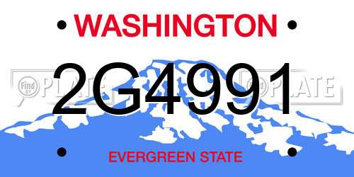 2G4991 Washington License Plate