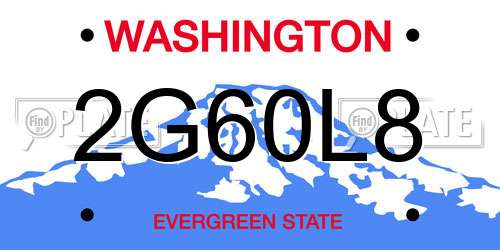 2G60L8 Washington License Plate