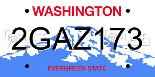 2GAZ173 Washington License Plate