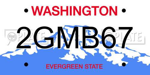 2GMB67 Washington License Plate