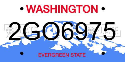 2GO6975 Washington License Plate