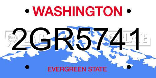 2GR5741 Washington License Plate