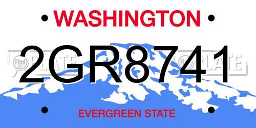 2GR8741 Washington License Plate