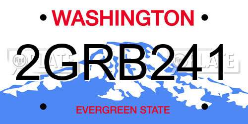 2GRB241 Washington License Plate