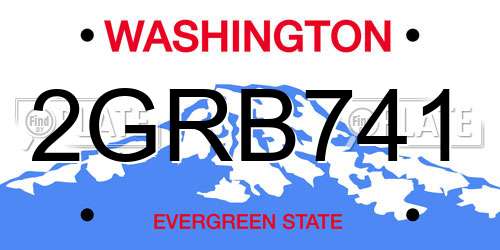 2GRB741 Washington License Plate