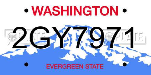 2GY7971 Washington License Plate
